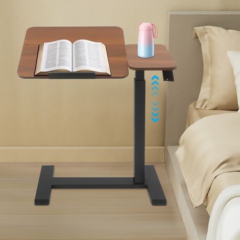 Mobile Standing Desk Adjustable Overbed Bedside Table Rolling Standing Desk with Hidden Wheels (1/5)