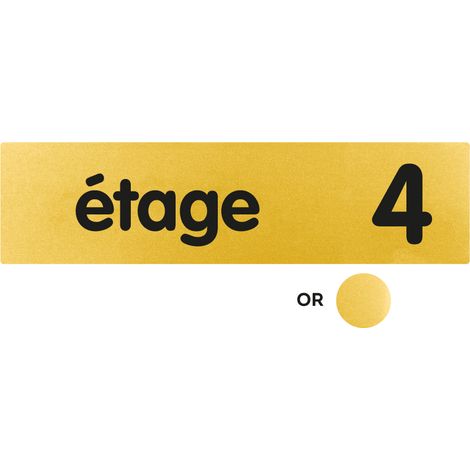Plaque de porte 4eme étage - Classique or 170x45mm - 4490564