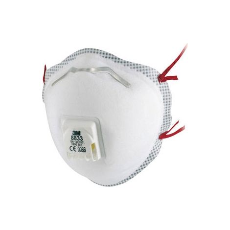 3M 8833 Feinstaubmaske mit Ventil FFP3 10 St. EN 149:2001 DIN 149:2001