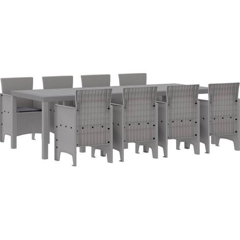 Maison Exclusive - Set da Pranzo per Giardino 9 pz Bianco Polipropilene (1/5)