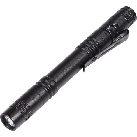 Mini torcia a LED – lega di alluminio – super luminosa – clip a penna – 2 batterie AAA