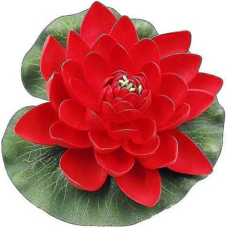 Fleur de lotus artificielle flottant dans l'eau-Red