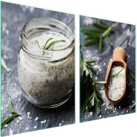 Plaque de protection en verre pour poêle 2x45x52 Sel (1/5)