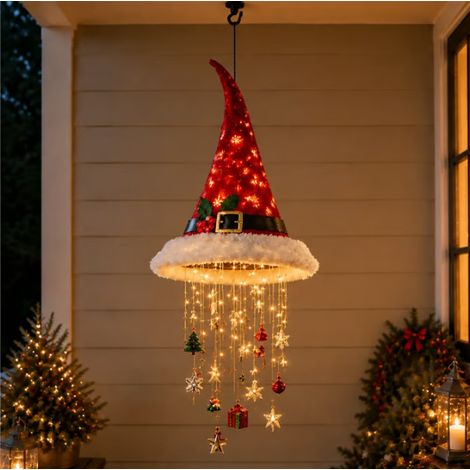 Hot Selling Santa Hat Chandelier Christmas Hat Pendant Lights - 3 Styles of Warm LED Christmas String Lights - B -