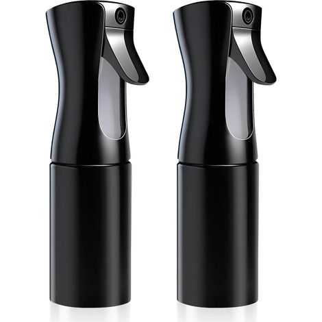 Lot de 2 vaporisateurs d'eau de 200 ml, avec brume fine continue, pour plantes, nettoyage, alcool, etc(noirs) (1/5)
