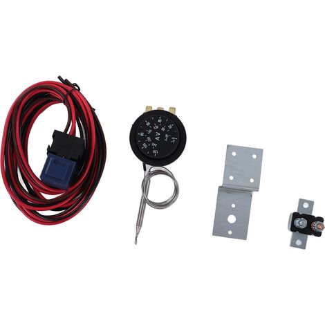21-teiliges Set mit Thermostat, Relais, Lüfter, elektrischem Kühler (12 V), Temperaturregelungskabeln für Pkw und Lkw, robuste Ausführung (1/5)