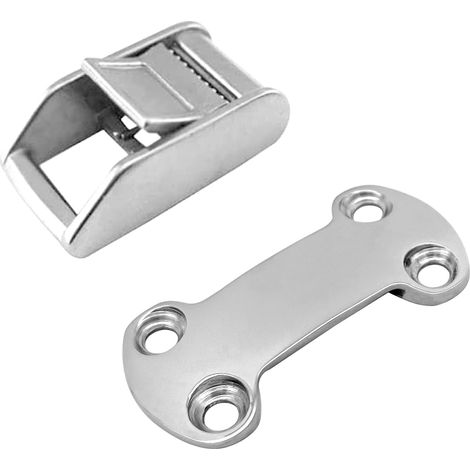Boucle de fixation en acier inoxydable 304, boucle en zinc, plaque de pression pour sangle, quincaillerie marine, accessoires de yacht - 304 - 25 mm - (1/4)