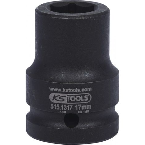 3/4" Douilles à chocs 6 pans, courtes, 17mm