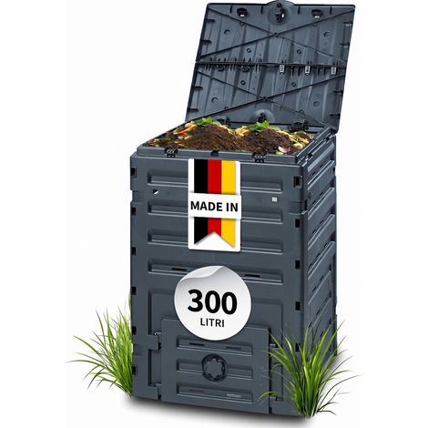 GARANTIA ECO-MASTER compostiera in plastica 300 litri nero