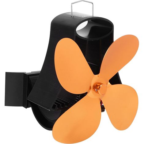 Ventilateur poêle 4 pales thermique, ventilateur cheminée écologique chauffage (1/5)