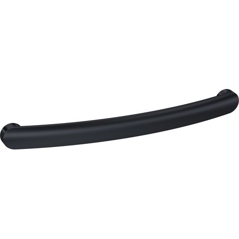 Furniture Handle Round D Shape Handle, 210mm (192mm Centres) - Matt Black