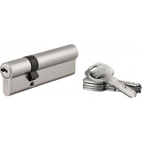 Thirard – Cylindre de serrure double entrée 30x65mm – Nickelé – 6 goupilles – Anti-arrachement et anti-perçage – 5 clés réversibles