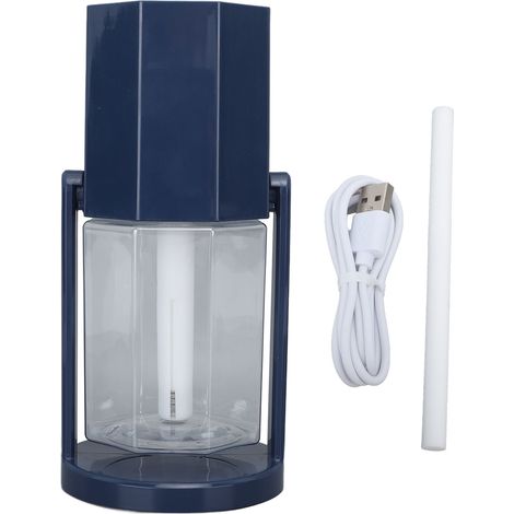 Humidificateur de bureau USB multifonctionnel, silencieux et lumineux, avec lumière d'ambiance colorée. Petit humidificateur portable pour voiture, maison, chambre ou bureau (bleu). (1/5)