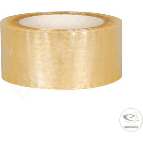 FPLUS precinto adhesivo transparente 48x66 , Cinta adhesiva para embalaje en rollos de 66 m. de largo x 48 mm