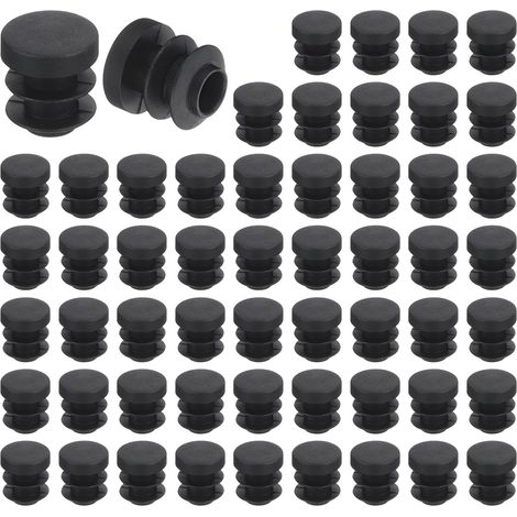 Bouchons de Pieds Ronds - 56 Pièces - Plastique PE Noir - Protection Antidérapante - Pour Chaises Tables Canapés - Diamètre 12mm (1/5)