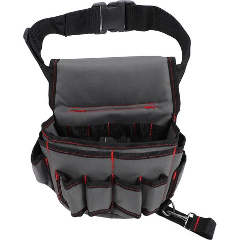 Sacoche de ceinture porte-outils en tissu Oxford 600D imperméable et résistant à l'usure, idéale pour électricien, réparateur, plombier et charpentier. (1/5)