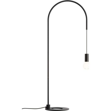 Zafferano - Lampada da Tavolo Filo con lampadina E27 max 60W inclusa, Orientabile 200°, H113 cm, Metallo Verniciato IP20 - Nera