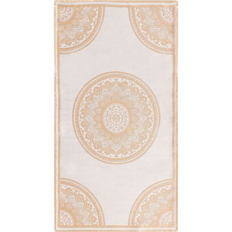 Tappeto Esterni Grigio Sintetico con motivo orientale beige 80 x 150 cm Hubli