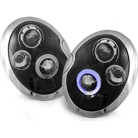 Faros doble halo llantas BMW MINI (COOPER) 05 01-10 06 ANGEL EYES NEGRO