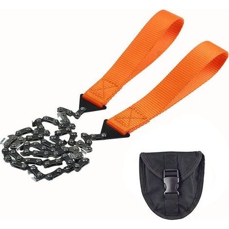 Tronçonneuse de poche de 65,6 cm, 11 dentelures, outil de survie portable pour le camping en plein air, coupe d'arbres de chasse, tronçonneuse d'urgence en plein air (1/5)