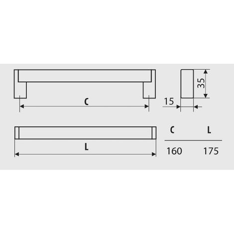 Garde-corps RE18, nickel brossé, acier inoxydable, 160 mm