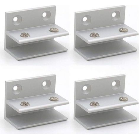 Lot De 4 Pinces À Verre En Forme De F, Support Mural, Pinces De Douche, Étagère, Panneaux De Serrage 10–12 Mm