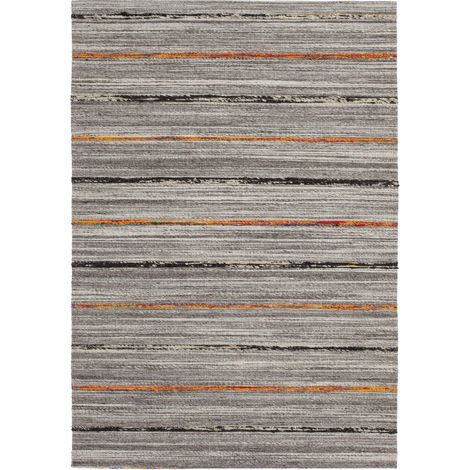 Tappeto Kilim Evita 100 in Lana e Seta Naturale e Arancione (1/4)