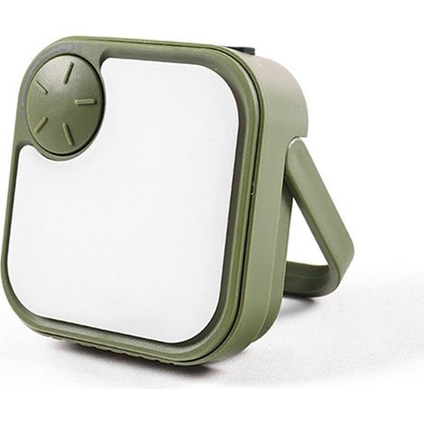 Lampe de camping solaire ultra-lumineuse, étanche, rechargeable par USB, idéale pour tente et extérieur, urgence, couleur vert kaki. (1/5)