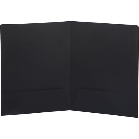L-förmige Klappmappe mit integrierter Tasche und abgeschrägter Kante, praktisches Design zur Aufbewahrung von Papieren, doppelter Verschluss, Farbe: Schwarz. (1/5)