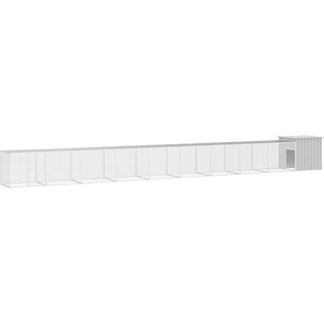 Gabbia per polli 1000 x 91 x 100 cm acciaio zincato grigio 020041654