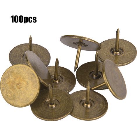 100 Clous de Rembourrage Tête Plate Bronze Cyan pour Meubles, Accessoires Déco Canapé 19x15mm (1/5)