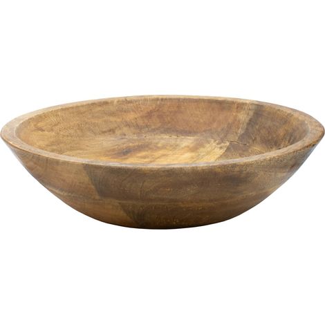 Mango Schale rund lebensmittelecht - Ø 30 cm - Holz Obst Schüssel natur - Servierschale Dekoschale Tischdeko Kleinkram Ablage