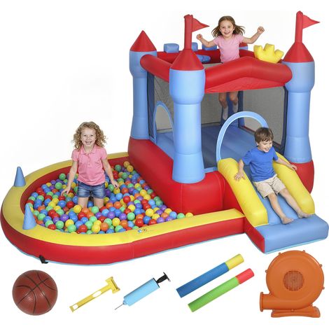 Château gonflable enfants toboggan piscine piscine à balles panier basket souffleur aire de jeux extérieur multi activités