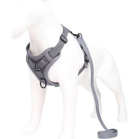 Gilet pour animaux avec bande réfléchissante, sac de transport élégant et léger, cadeau d'anniversaire, gris (1/5)