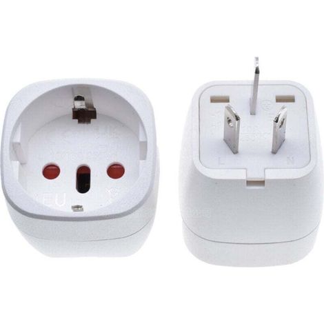 2-teiliges UK-Steckeradapter-Set, Reiseadapter Frankreich-UK, Steckeradapter für Irland, England, Schottland, Dubai, Malta, Typ-G-Adapter (Weiß) - Crezuo
