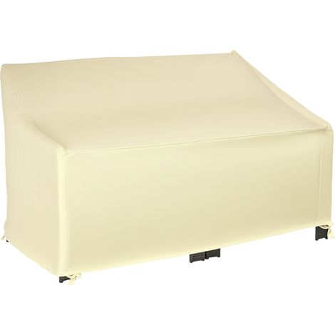 Outsunny 600D Oxford Cloth Furniture Cover, 2 Seater Sofa Protector for Garden Patio, Outdoor, Waterproof, Beige, 140L x 84W x 56/94H cm (1/5)
