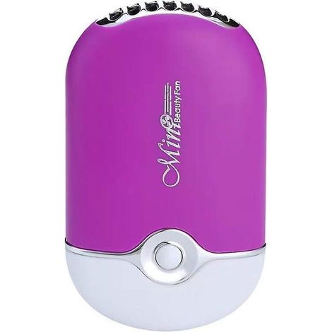 Mini ventilateur électrique portable rechargeable USB violet (1/5)