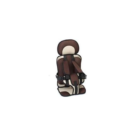 Siège auto enfant 3-12 ans - Modèle universel - Maille et éponge respirante - Café beige - Installation facile avec sangles de soutien