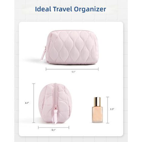 trousse matelassé voyage ge matelassée et imperméable avec fermeture éclair, organisateur cosmétique (1/5)
