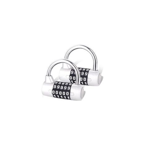 Combinaison à 5 Chiffres, Cadenas de Gymnase, Serrure à Combinaison Remplaçable, Adaptée aux Casiers d'École, Boîtes à Outils, Argent (2 Pièce)