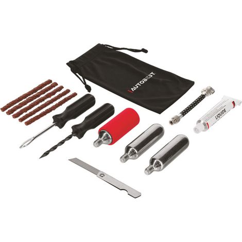 Kit de réparation de pneus moto/quad avec cartouches