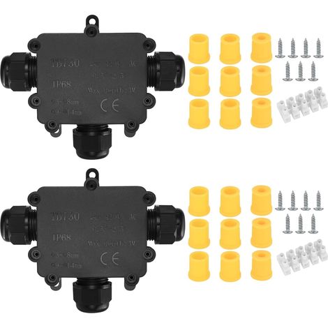 4 lot de Boîte de Dérivation étanche IP68, 3 Voies Connecteur de Câble pour Câble 4 à 12 mm Diamètre (1/5)