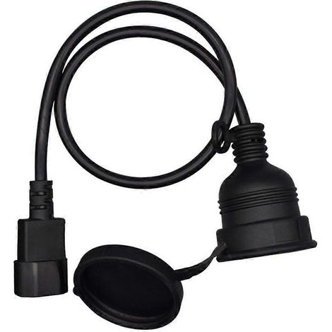 Câble adaptateur secteur universel noir AU/US/EUSocket vers IEC320 PDUUPS C14