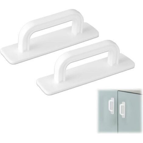 Lot De 2 Poignées Autocollantes,Poignee Baie Vitree Exterieure,Poignée Meuble,Pour Poignée De Porte De Balcon, Placard, Extérieur, 100 Mm, À Coller, Sans Perçage, Pour Armoires De Cuisine, Penderie (1/5)