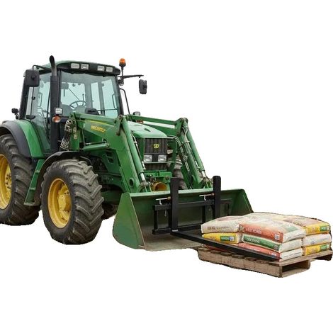 Horquilla para carretilla elevadora, capacidad de carga de 907 kg, construcción de acero resistente, color rojo. (1/2)