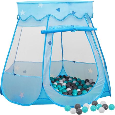 Tente de jeu pour enfants,Tente de fête,Tente de réception avec 250 balles Bleu 102x102x82 cm XZZ52782 (1/5)