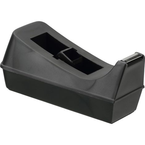 BEBUSINGOTO Dévidoir de ruban adhésif en plastique pour ruban adhésif de 19 mm x 33 m, base antidérapante, noir (1/3)