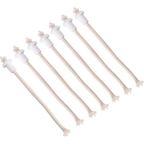 7Pcs Mèches pour Bougie Coton avec Support titulaires en Céramique Torch Bouteille de vin Huile Bougie Lampe (1/5)