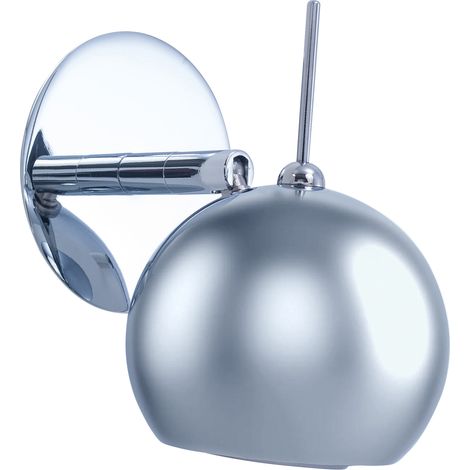 Aplique de Pared para Dormitorio Orientable para Bombilla E27. Lámpara para Pared de Acero Cromo Ideal para Cabeceros de Cama