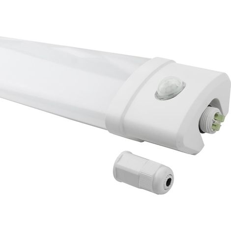 TRI-PROOF 40W LED 120cm Feuchtraumleuchte mit Bewegungsmelder Neutralweiß IP65 Wasserdicht Wannenleuchte